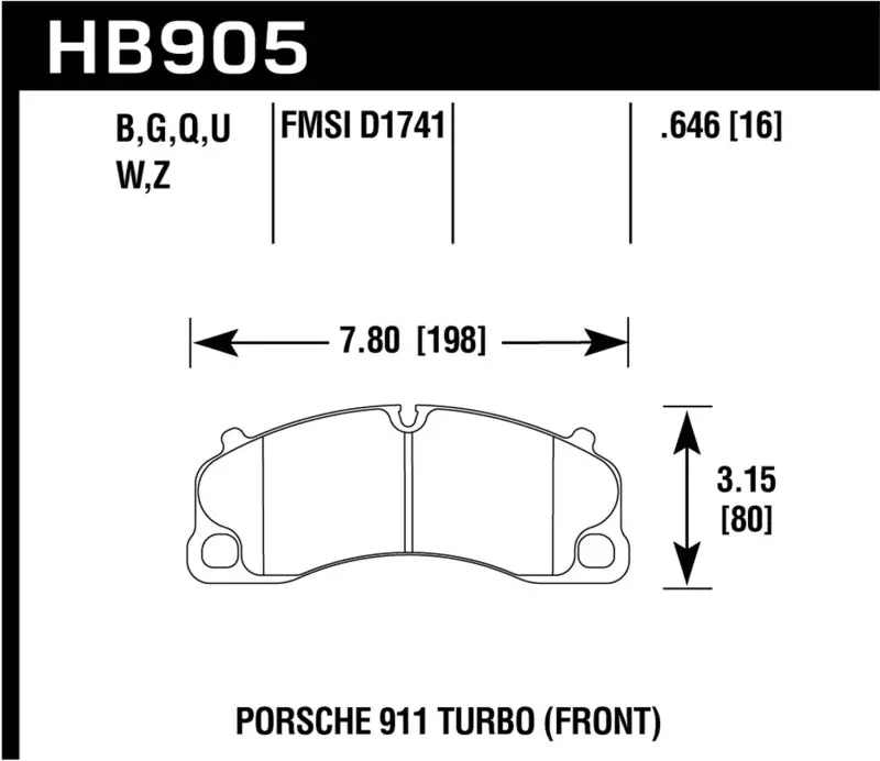 Hawk Dtc-70 Front Racing Brake Pads For 14–18 Porsche 911 2