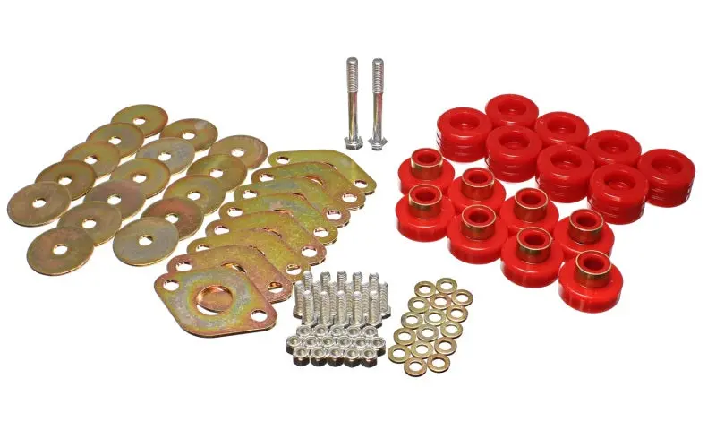 Energy Suspension Polyurethane Body Mount Kit With Hardware – Red Anodized 1