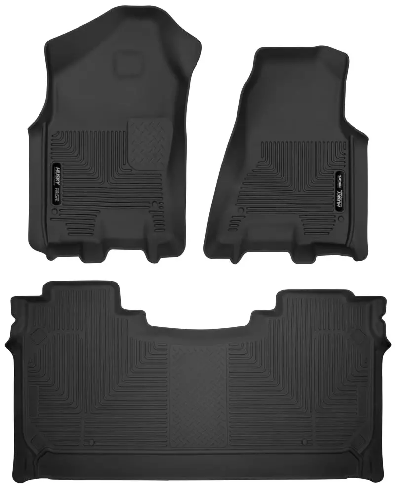 Husky Liners X-Act Contour Floor Mats For 2019–2022 Dodge Ram 1500 Crew Cab – Front & Second Row, Black 1