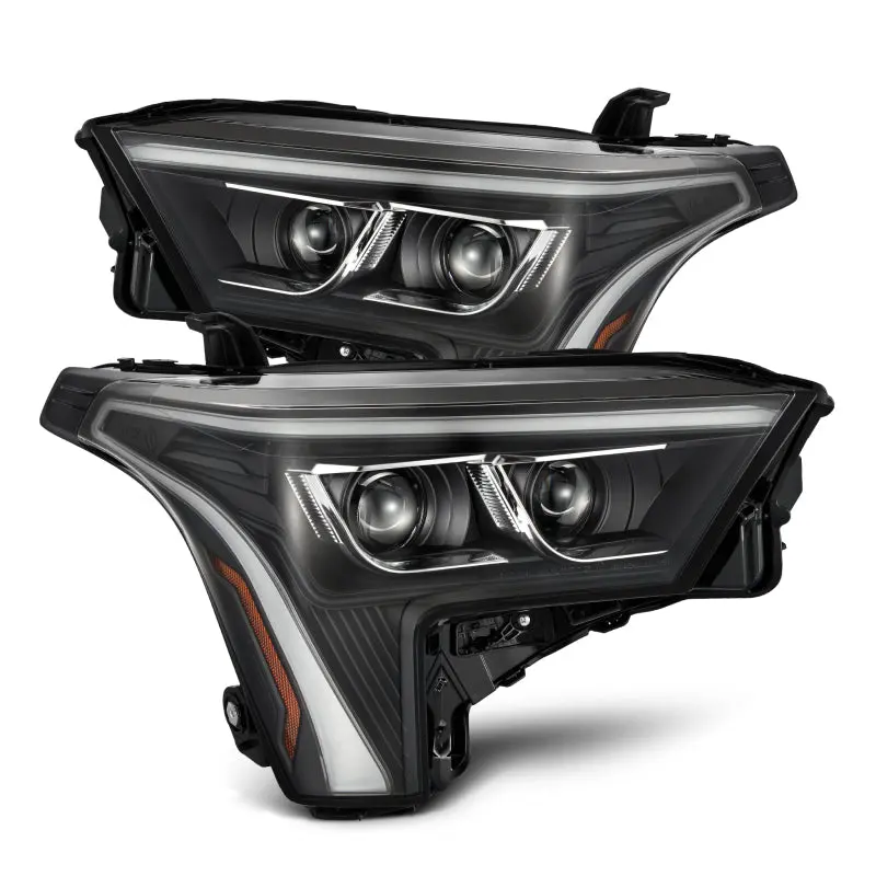 Alpharex Luxx-Series Led Headlights For 2022–2023 Toyota Tundra – Black Housing With Amber Drl (Requires 810029 Or 810030) 1