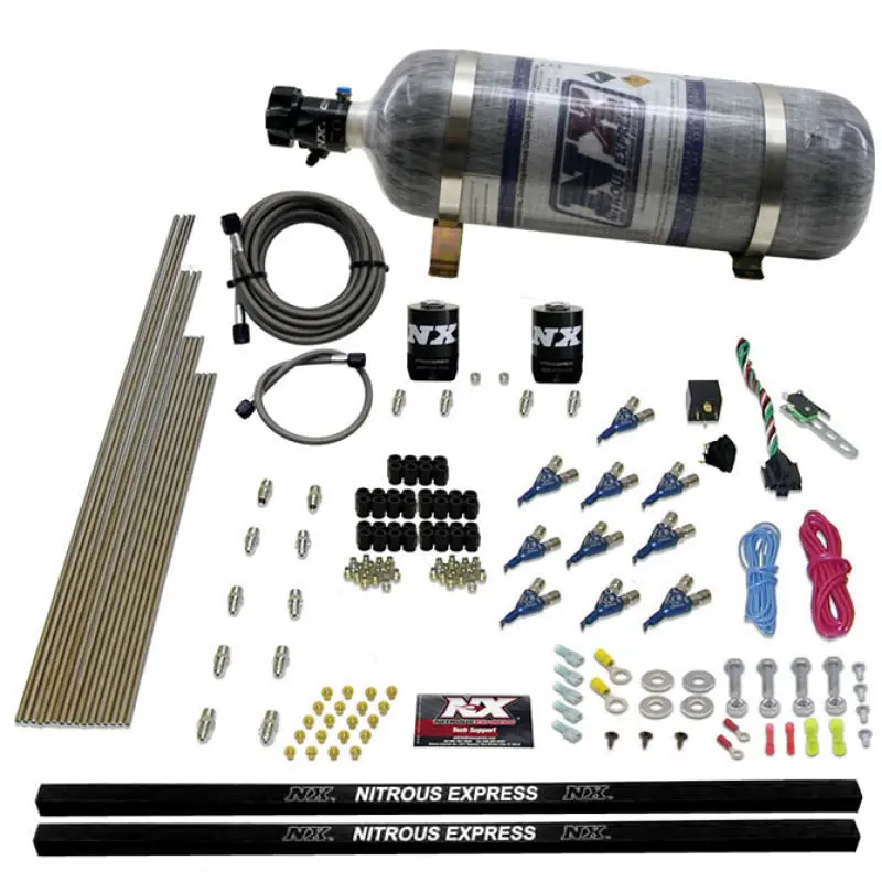 Nitrous Express 10 Cyl Piranha Nozzle Direct Port Nitrous Kit (250-500Hp) W/Composite Bottle 2