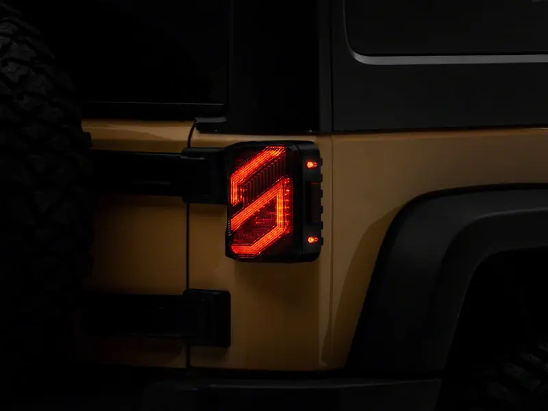 Raxiom Trident Led Tail Light Assembly For 2007–2018 Jeep Wrangler Jk – Black Housing, Clear Lens 1