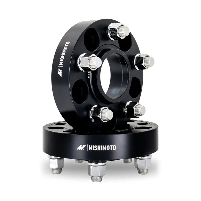 Mishimoto Black Wheel Spacers – 5X114.3Mm Bolt Pattern, 70.5Mm Hub Bore, 35Mm Thickness, M14 Thread 1