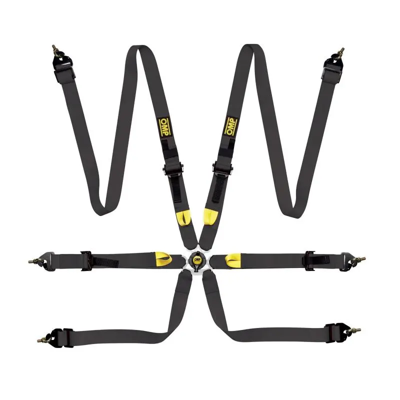 Omp First 2-Inch Racing Safety Harness – Fia 8853-2016 Certified, Black, Pull-Up Style With Steel Adjusters 1