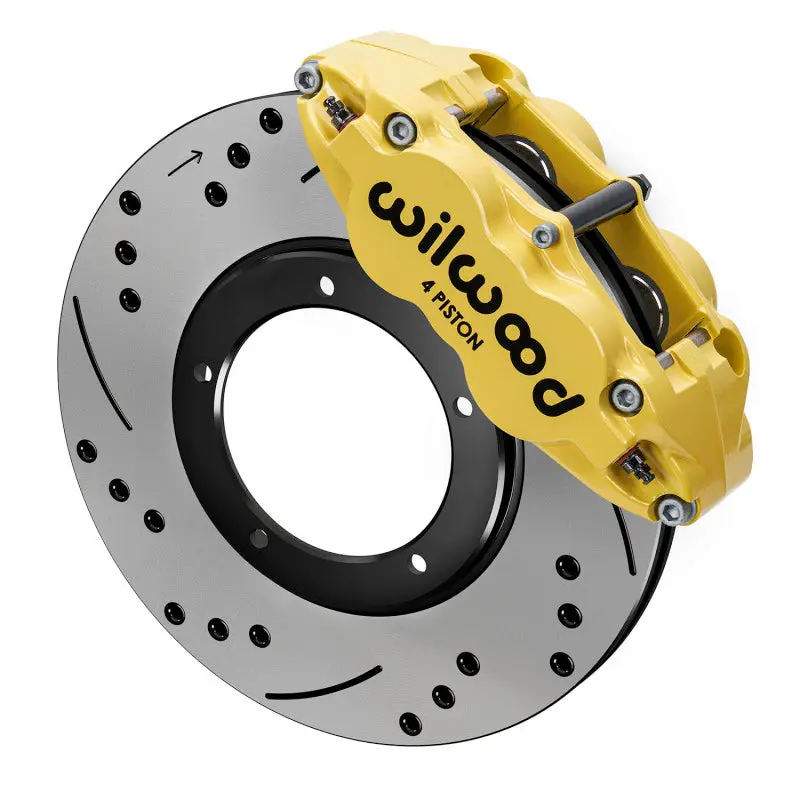 Wilwood Superlite Front Brake Kit For 1969–1983 Porsche 911 — 3.5" Drilled & Slotted Mt Rotors, Yellow Finish 1
