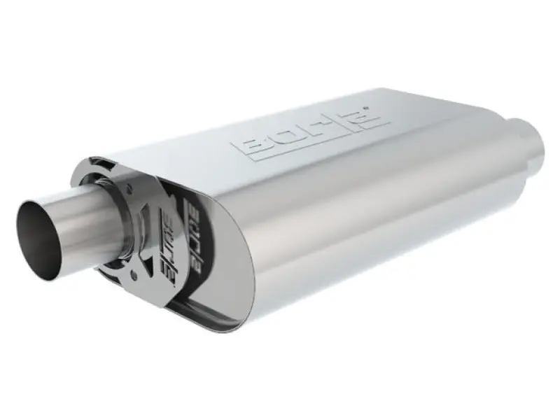 Borla Oval Crate Muffler For Small-Block Ford (289/302) And Fe Big-Block Engines – 2.5" Inlet/Outlet, 14" X 4.35" X 9" 1