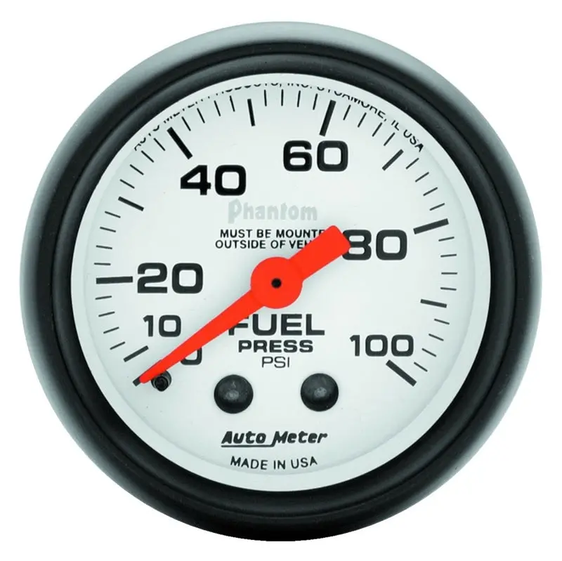 Autometer Phantom Mechanical Fuel Pressure Gauge – 52Mm, 0–100 Psi 1