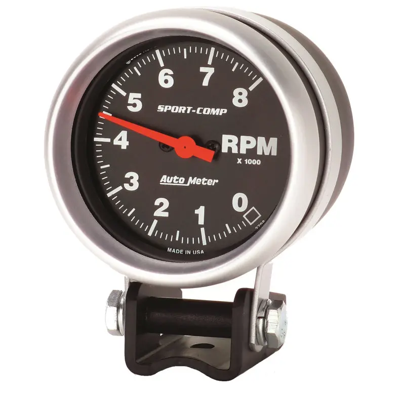 Autometer Sport Comp Tachometer – 2-5/8 Inch, 8,000 Rpm, Pedestal Mount 2