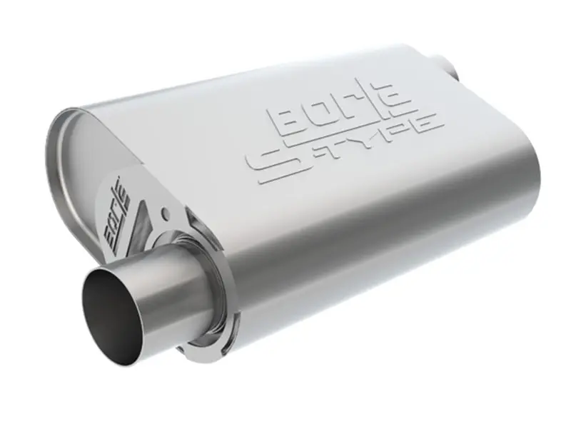 Borla Oval Crate Muffler For Small-Block Ford (289/302) And Fe Big-Block Engines – 2.5" Inlet/Outlet, 14" X 4.35" X 9" 2
